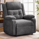 Korser Power Recliner Chair for Adults, Oversized Electric Recliner with Thickened Cushions, Chenille Fabric Reclining Chair for Living Room, Bedroom, Grey Korser