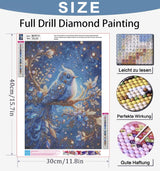 Benjenes Diamond Art Kits for Adults, Bird Diamond Painting Kits for Adults, 5D DIY Round Drill Gem Art Paint with Diamonds Dots Crafts Kits for Home Decor Gift 12x16inch Benjenes