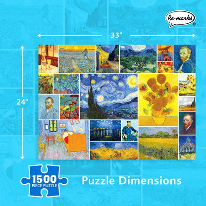 Re-marks Vincent Van Gogh 1500-Piece Puzzle, Artistic Jigsaw Puzzle for All Ages