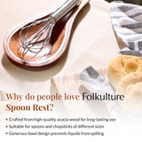 Folkulture Spoon Rest for Kitchen Counter, Spoon Holder for Stove, Kitchen Spoon Rest, Spoon Holder for Kitchen Counter, Acacia Wood, 10" Cooking Spoon Holder, Stove Spoon Holder or Cute Spoon Rest Folkulture