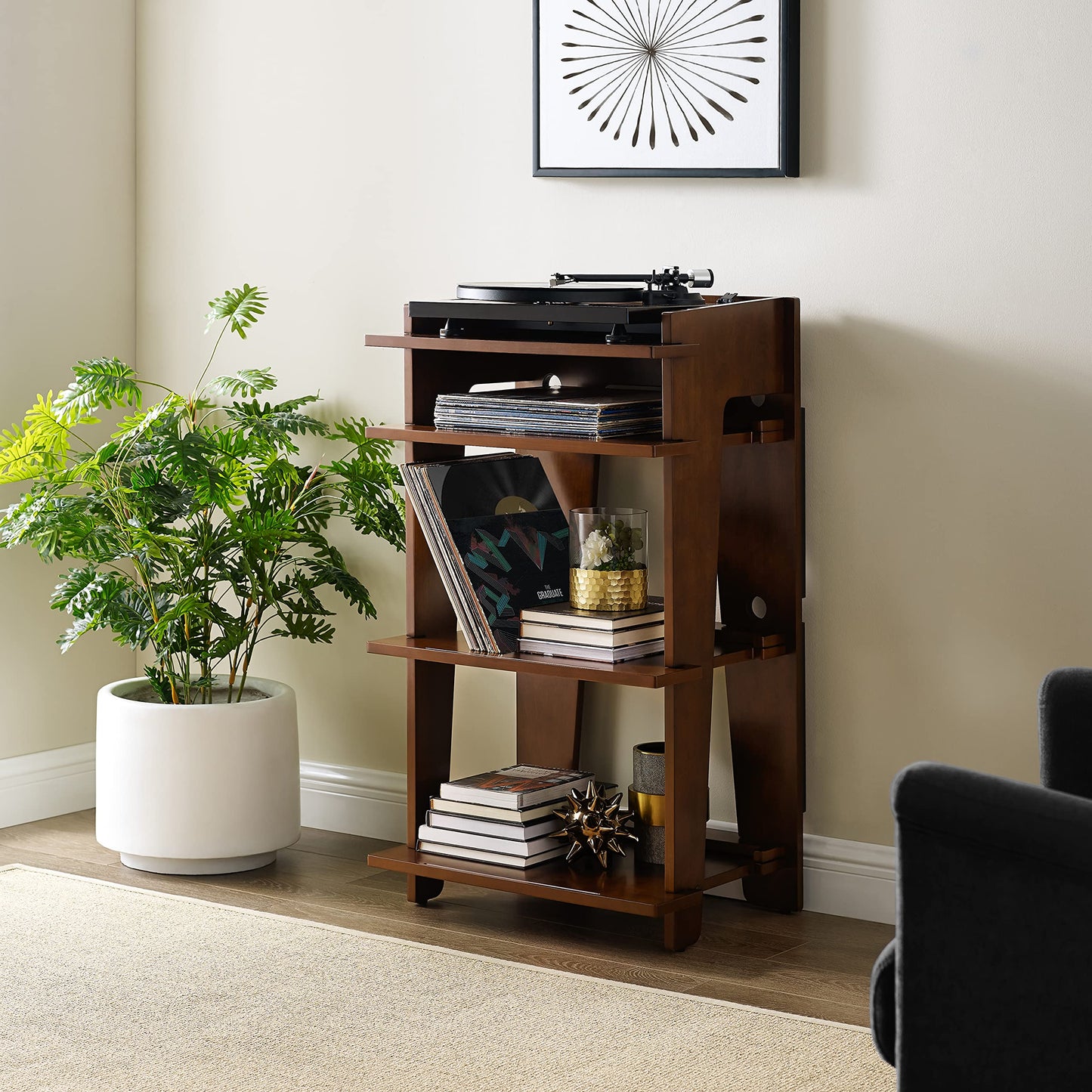 Crosley Furniture Soho Turntable Stand, Mahogany