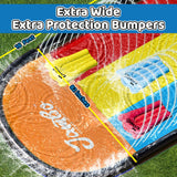 JAMBO 16Ft Premium 3 Lane Slip Splash and Slide with Bodyboards, Heavy Duty Water Slide- Advanced 3-Way Sprinkler System, Splash Mat Splash Pad Backyard Waterslide Outdoor Water Toys n Slides for Kids JAMBO