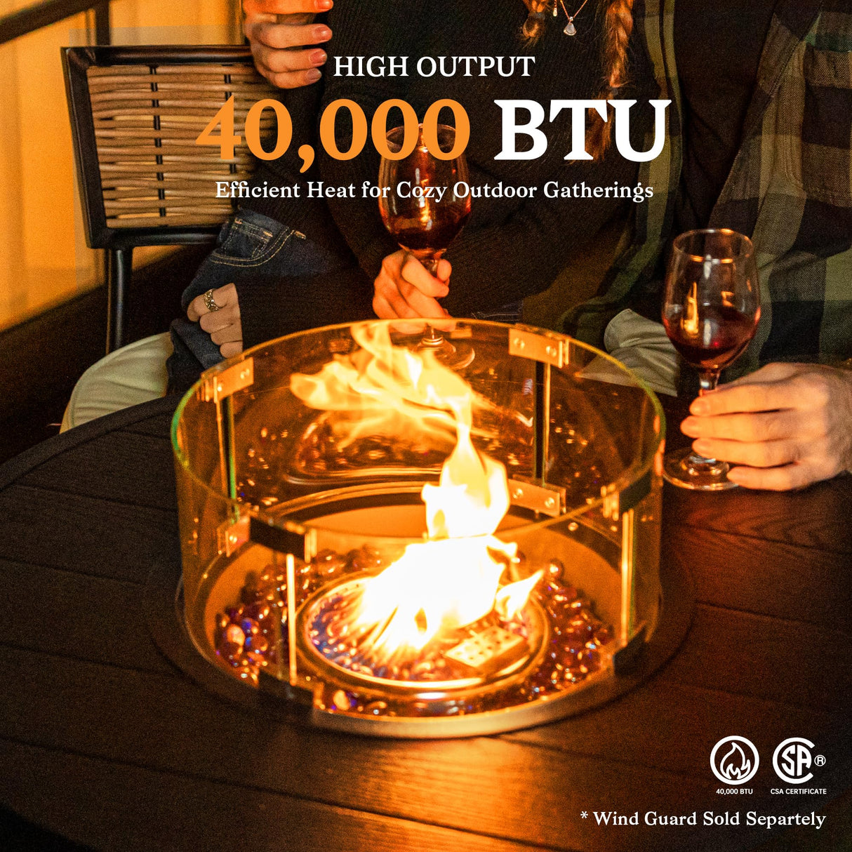 PIZZELLO 5 Pieces Outdoor Patio Furniture Set w/ 37" Propane Fire Table and 4 Swivel Barstools Chairs Outdoor Wicker Rattan Conversation Sets of 5 for Outside Porch, Balcony (Black) PIZZELLO