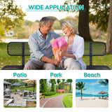 Sunnibety 6 Feet Heavy Duty Metal Park Bench for Outside, Outdoor Bench with Backrest & Portable Frame, Commercial Benches for Shopping Malls, Stores, Parks, Patios, Decks, Black Sunnibety