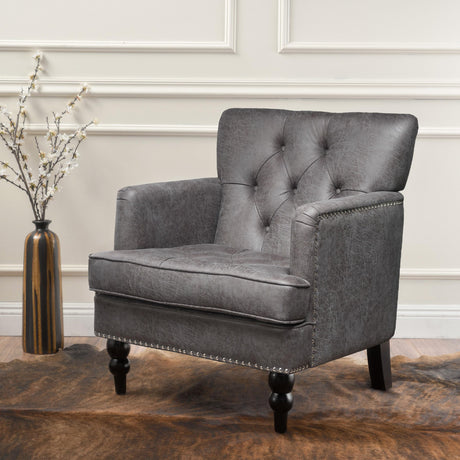 Christopher Knight Home Malone Tufted Club Chair, Slate 28D x 29.5W x 33.5H Inch Christopher Knight Home