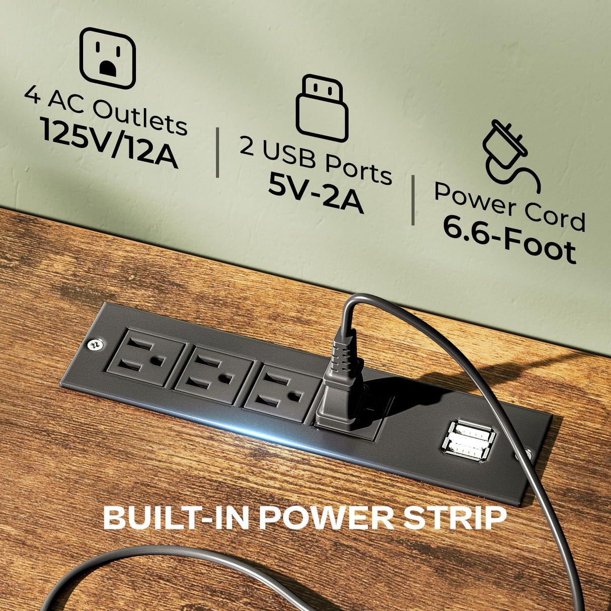 Huuger TV Stand Dresser with Power Outlets and LED Lights, 4 Drawers Entertainment Center with Shelves, 54 Inch Media Console for 55 60 Inch TV, PU Finish, Rustic Brown and Black Huuger