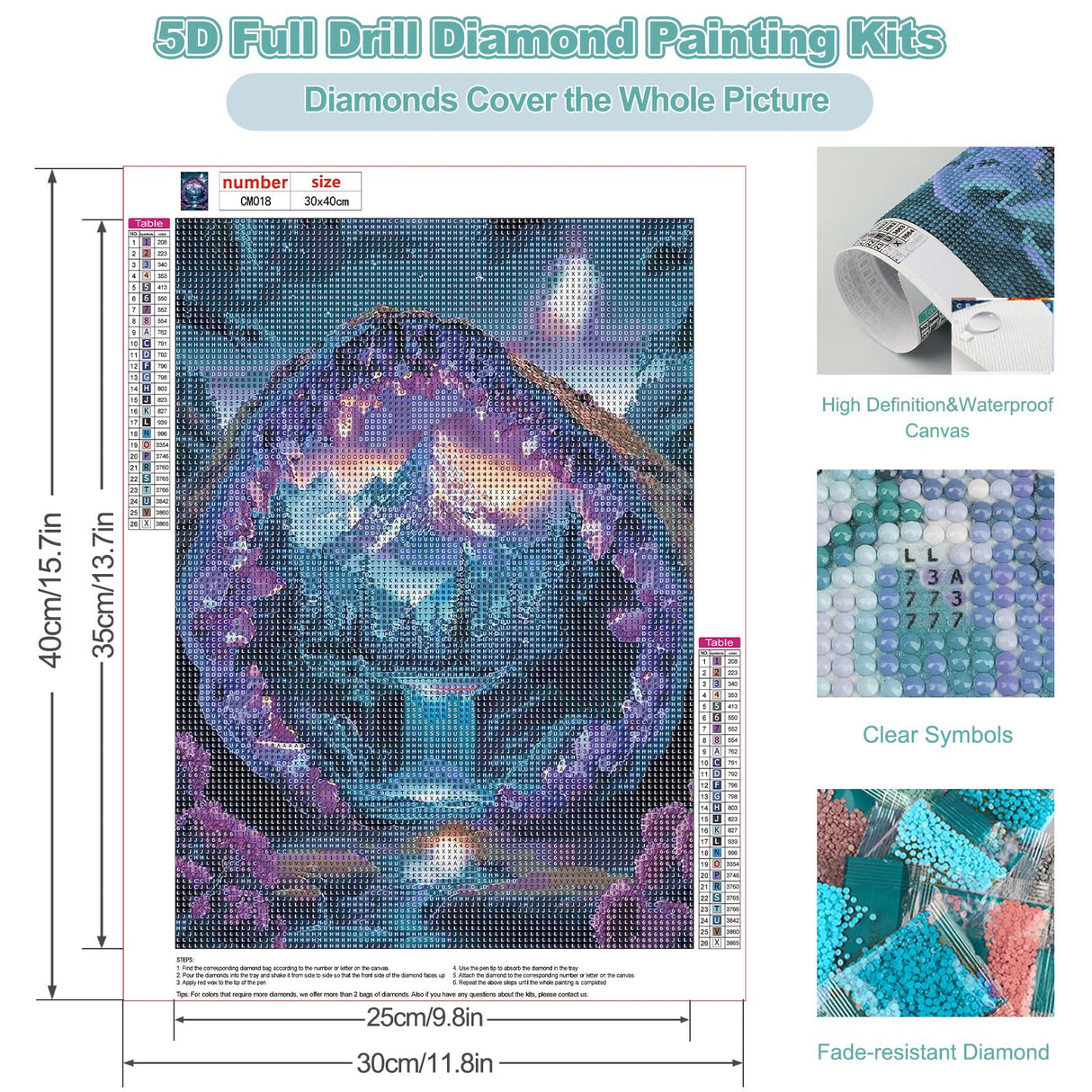 CEOVR Waterfall Diamond Painting Kits for Adults, Crystal Mountain Landscape Diamond Art Dots 5D Full Drill DIY Beginner Gem Art, Adult Crafts Kits Arts and Crafts, Wall Decor for Home Office 12x16in CEOVR
