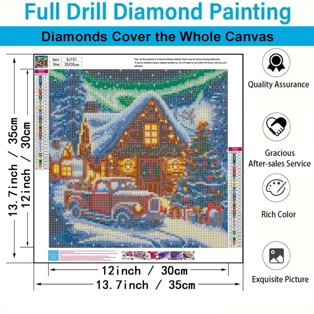 Christmas Truck Diamond Art Kits for Adults Beginners-Christmas House Diamond Painting Kits for Adults Aurora,DIY Full Round Drill Dot Car Gem Art Craft Paint by Diamonds,Home Wall Decor13.7x13.7Inch SJDIYSTORE