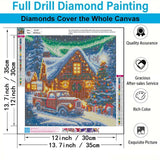 Christmas Truck Diamond Art Kits for Adults Beginners-Christmas House Diamond Painting Kits for Adults Aurora,DIY Full Round Drill Dot Car Gem Art Craft Paint by Diamonds,Home Wall Decor13.7x13.7Inch SJDIYSTORE