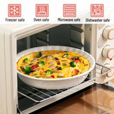 BTAT- Ceramic Pie Dish, 2 pcs, 10.5" and 9.5", White Pie Pans for Baking, Deep Dish Pie Plate, Deep Dish Pie Pan, Deep Pie Dish for Baking, Pie Plates for Baking, Deep Pie Dish, Pie Baking Dish Brew To A Tea