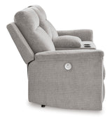 Signature Design by Ashley Barnsana Minimalist Power Reclining Loveseat with Console and USB Charging Ports, Light Gray Signature Design by Ashley