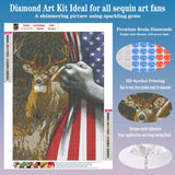 FORLAND Patriotic Diamond Painting Kits for Adults Beginners - 5D DIY Deer American Flag Full Drill Diamond Kits Painting Crafts for Home Wall Decor, Diamond Art Kits,12x16inch FORLAND