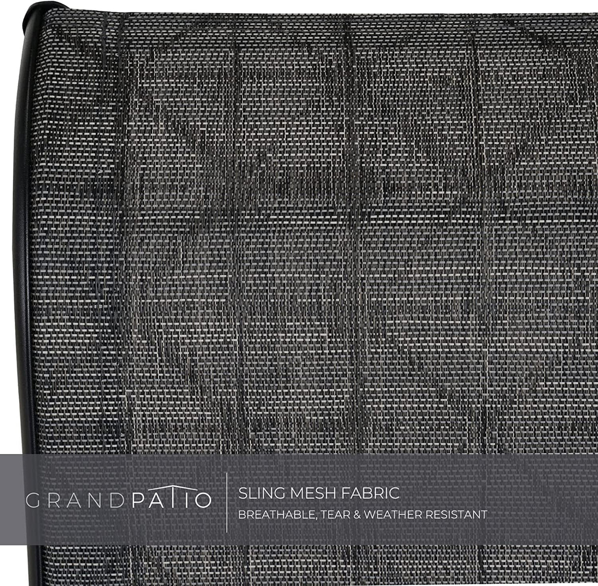 Grand patio Outdoor Dining Set for 6, Patio Dining Set with 6-Piece Mesh Sling Rocking Chairs, 1-Piece Large Rectangular Woodgrain Dining Table with Umbrella Hole, Black & Grey Plaid Grand patio