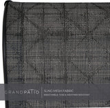 Grand patio Outdoor Dining Set for 6, Patio Dining Set with 6-Piece Mesh Sling Rocking Chairs, 1-Piece Large Rectangular Woodgrain Dining Table with Umbrella Hole, Black & Grey Plaid Grand patio