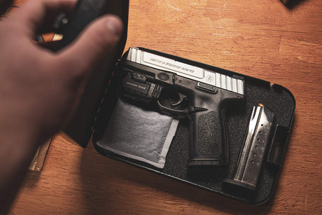 Lockdown Combination Full Size Handgun Vault with All Steel Construction, TSA Approval and California DOJ Certification for Secure Storage and Travel, Black Lockdown