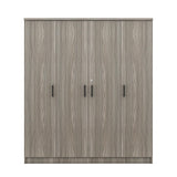 Quarte 4-Door Wardrobe with Drawers, Shelves and Hanging Rail, Freestanding Armoire Wardrobe Closet, Clothes Storage Cabinet Organizer Quarte