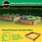 Miracle-GRO 4 x 4 Ft. Wooden Raised Garden Bed, 12.8 Cu. Ft. Above Ground Garden with Powder-Coated Metal Brackets for Decks and Yards Miracle-Gro