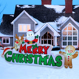 Joiedomi 9.5 FT Christmas Inflatable Merry Christmas Sign with Santa, Reindeer & Gingerman, LED Lit for Outdoor Yard Garden Lawn Winter Decor Joiedomi