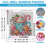 Christmas Gingerbread Cup Diamond Painting Kits for Adults,5D Winter Diamond Art Kits for Adults Beginners,DIY Full Round Drill Diamond Dot Painting Gem Art Kits for Adult,Home Wall Decor 13.8x13.8 In LKHMVCA