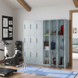 MIIIKO Metal Lockers 3 Tier 3-Wide, Employee Storage Locker with Keys and 9 Doors, 71" Tall Locking Storage Shelf Organizer for Work, School and Gym MIIIKO