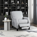 Lexicon Push Back Recliner Chair, Reclining Sofa Armchair, Modern Recliner Sofa Chair with Footrest, Chenille Fabric Recliner Arm Chair, Single Sofa Accent Chair for Living Room/Office/Apartment, Grey Lexicon