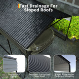 12x20 FT Metal Carport, Heavy Duty Carports Canopy with Galvanized Steel Frame & Roof, Outdoor Garage Car Port for All-Weather, Outdoor Galvanized Shelter for Car, Boats and Truck Reljofum