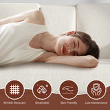 Maupvit 75” Loveseat Sofa with 2 Drawers, USB & Type-C Charging Port, Comfortable Linen Living Room Couch with Small Table Board, Upholstered Small Settee Fits Bedroom, Office,Beige Maupvit