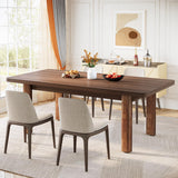 Tribesigns 63-Inch Executive Desk, Large Office Computer Desk with Solid Wood Legs, Simple Farmhouse Study Writing Desk Workstation, Conference Table Business Furniture for Home Office, Brown Tribesigns