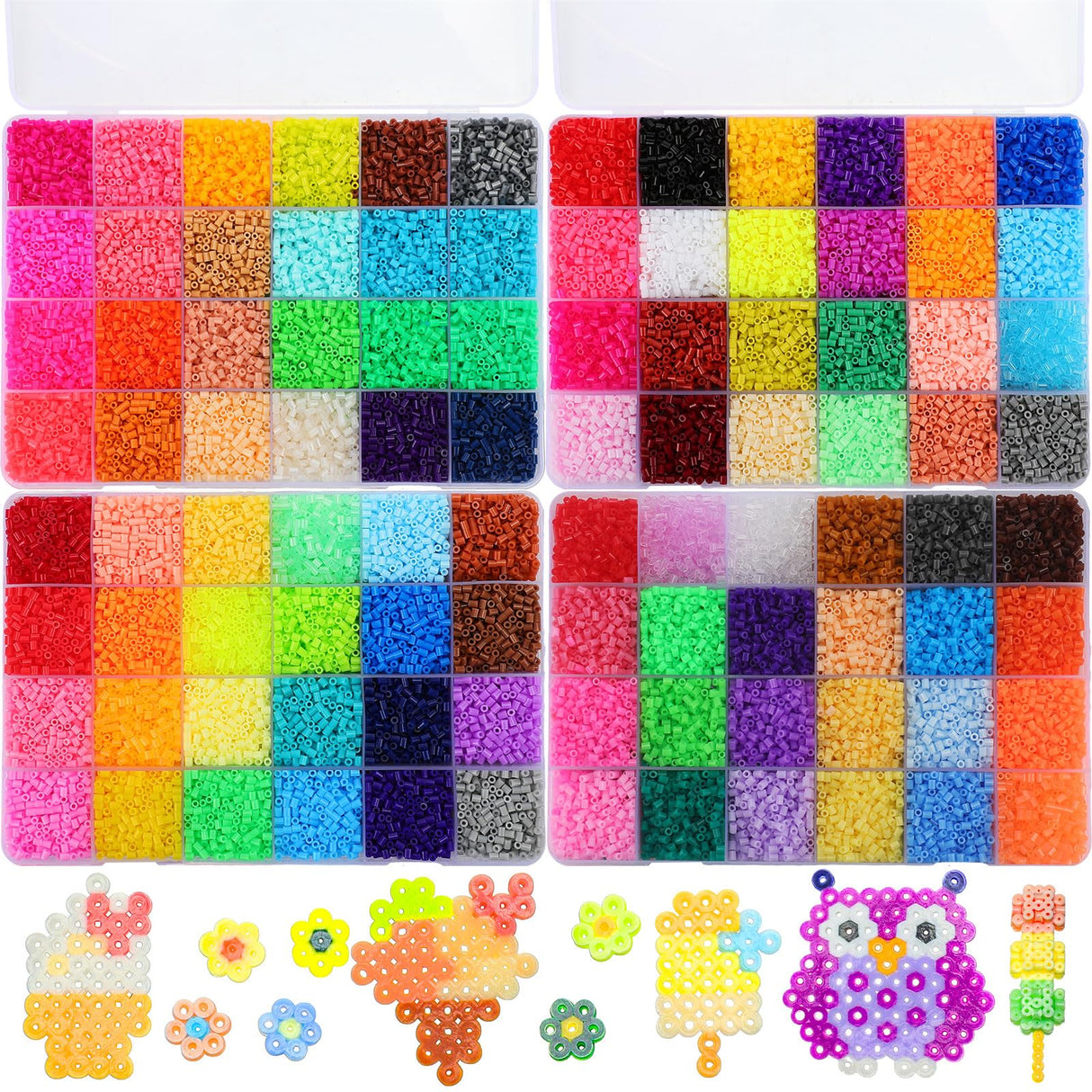 Lenwen 52000 Pcs Fuse Beads 96 Colors 2.6 mm Tiny Mini Fuse Beading Melty Beads with Pegboards Creative Refill Set Art Crafts for Girls Kids Beginners DIY Art Beading Party Lenwen