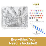 AQUARIUS Harry Potter Diagon Alley Art by Numbers - 16 x 20 inches Paint by Number for Adults & Kids - DIY Color by Number Paint Kit for Beginner - Officially Licensed AQUARIUS