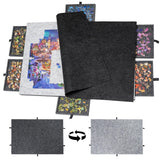 Lavievert 2-in-1 Reversible Puzzle Board with 6 Drawers & Cover Mat, Lightweight Double-Sided Felt Puzzle Plateau for Adults & Kids, Portable Jigsaw Puzzle Table for Games Up to 1500 Pieces LAVIEVERT