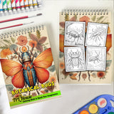 TPLHOUSE Botanical Bugs Coloring Book Spiral Bound for Adults, Premium Cover, 30 Enchanting Coloring Pages in Insect Garden's Wonder for Stress Relief and Relaxation TPLHOUSE