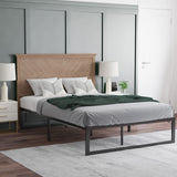 EMMA + OLIVER Frenti Full Size Wooden Headboard Only, Herringbone Patterned Adjustable Headboard in Light Brown EMMA + OLIVER