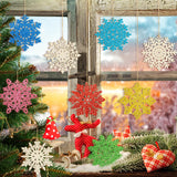 Wooden Christmas Snowflake Ornaments to Paint Christmas Decoration Cutouts Unfinished 36PCS, DIY Blank Unfinished Christmas Tree Wood Discs Ornament for Home Crafts Hanging Sophena