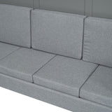 Queen Size Murphy Cabinet Bed with Storage, Wood Folding Sofa with Open Shelves, Space-Saving Wall Bed for Guest Room and Home Office Merax