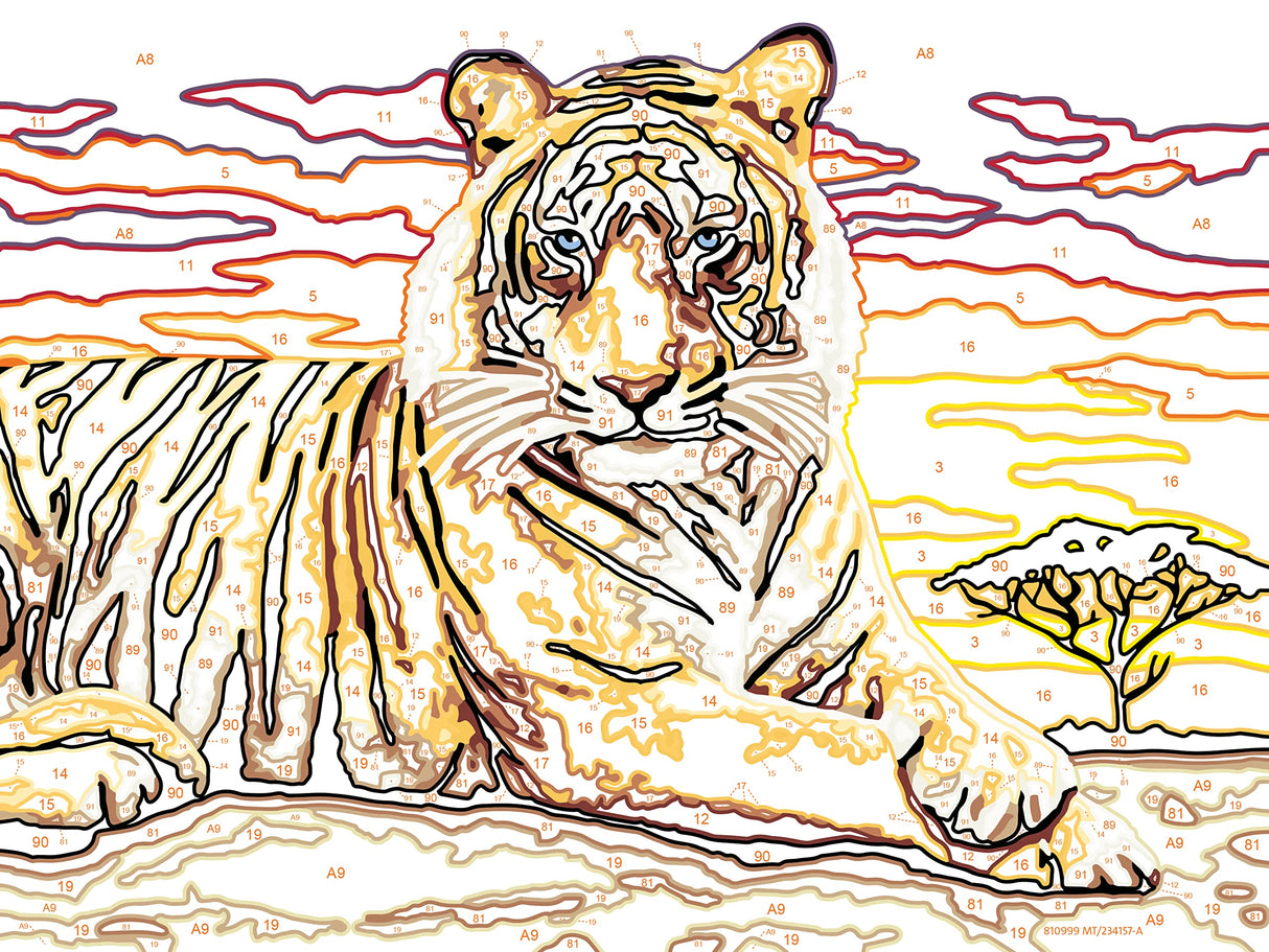 Ravensburger CreArt Majestic Tiger Paint by Numbers Kit for Kids - Painting Arts and Crafts for Ages 11 and Up Ravensburger