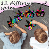 48 Pcs Unicorn Scratch Cards for Kids Rainbow Spring Scratch Crafts 12 Styles Scratch Off Unicorn Party Favors for DIY Crafts Home Decoration Art Project Games Sratte