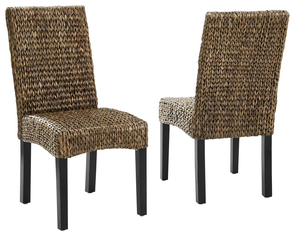 Crosley Furniture Edgewater Handwoven Natural Fiber Rattan Dining Chairs Set of 2, Seagrass Crosley Furniture