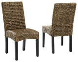 Crosley Furniture Edgewater Handwoven Natural Fiber Rattan Dining Chairs Set of 2, Seagrass Crosley Furniture