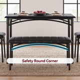 Garvee Dining Table Set for 4, Kitchen Table with Upholstered Bench and 2 Chairs, 4-Piece Wooden Dining Table Set for Apartment, Dining Room, Small Space, Black Garvee