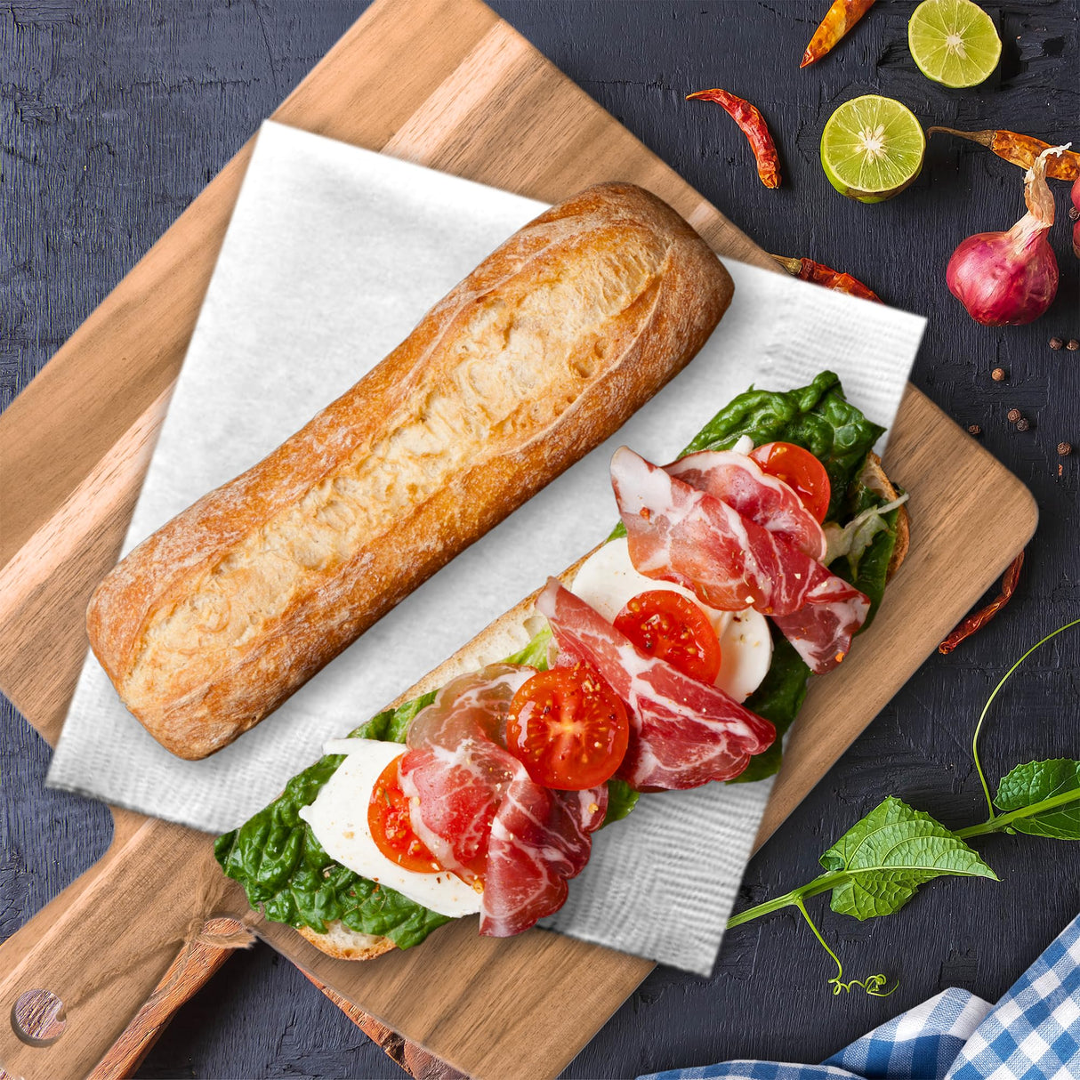 KOLWOVEN Acacia Wood Cutting Board 2 Pack with Handle, Wooden Charcuterie Board Large Paddle Carving Chopping Board Set, Serving Tray for Cheese Meat Fruit Pizza Bread Baking KOLWOVEN