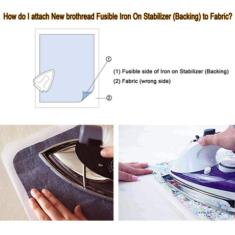 New brothread Fusible Iron on No Show Mesh Machine Embroidery Stabilizer Backing 12" x 25 Yd roll - Light Weight 1.8 oz - 3 Options - Tear Away/Cut Away/No Show Mesh New brothread