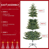 Yaheetech 6ft Pre-lit Aspen Fir Artificial Christmas Tree with 400 Incandescent Warm Lights Full Prelighted Xmas Tree w/828 Branch Tips & Foldable Stand for Home Holiday Decor, Green Yaheetech