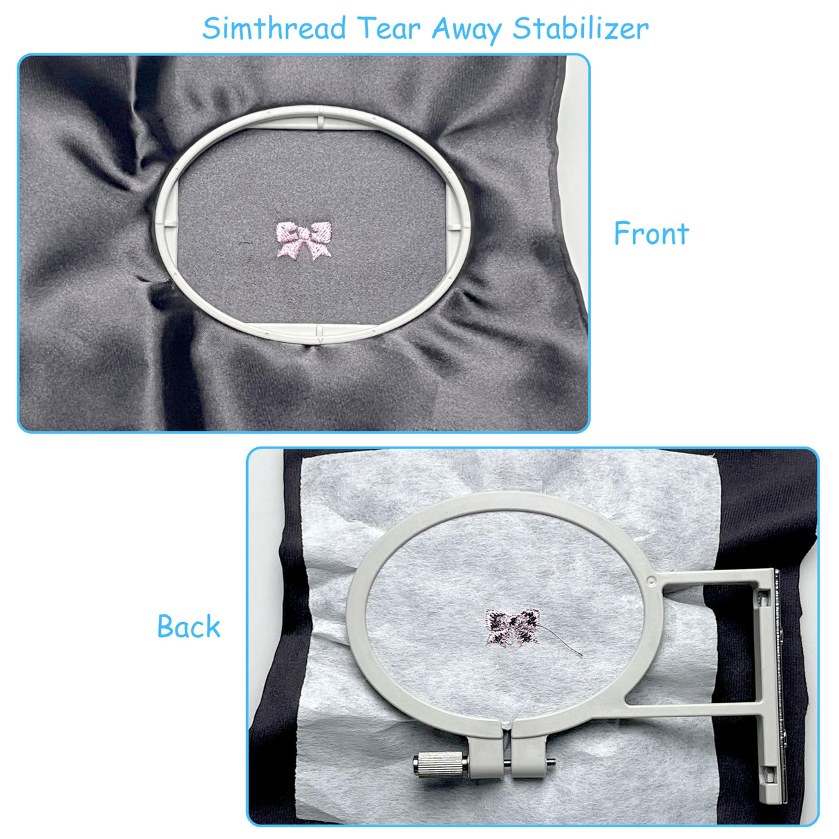 Simthread Tear Away Embroidery Stabilizer Backing - 1.8 Ounces Medium Weight 10" x 25 Yards/Roll Simthread