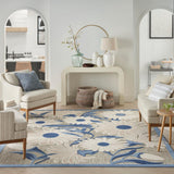 Nourison Home Aloha 108x144 Contemporary Fabric Rug in Blue/Gray Finish Nourison