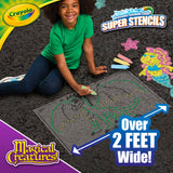 Crayola Super Stencils Magical Creatures Set (3ct), Large Sidewalk Chalk for Kids, Washable Sidewalk Chalk, Outdoor Toys, Ages 4+ Crayola