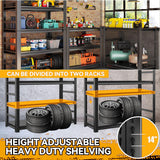 Bezuny 5-Tier Shelving Unit, Industrial Metal Heavy Duty Garage Shelving, 2500 LBS Metal Storage Shelf, Adjustable Steel Shelves for Garage, Pantry Closet, Warehouse, Basement, Workshop, Black Bezuny