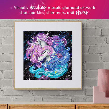 DIAMOND ART CLUB Aurora The Unicorn Diamond Painting Kit, Fantasy Diamond Canvas, Round 5D Diamond Art Kits for Adults and All Ages, 13" x 13" (33 x 33 cm) DIAMOND ART CLUB