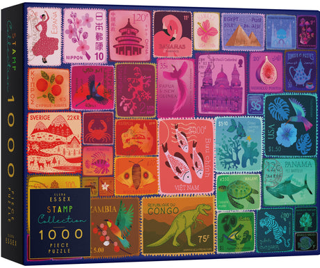 Elena Essex Puzzles for Adults 1000 Pieces - Stamp Collection | Puzzle | 1000 Piece Puzzle for Adults | Colorful Rainbow Gradient Puzzle | Jigsaw Puzzles Size 20x28 inches Elena Essex