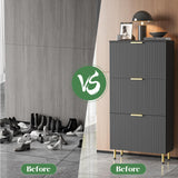 INNOD 51" Shoe Cabinet with 3 Flip Drawers, Shoe Storage Cabinet for Entryway, Freestanding Shoe Organizer with Adjustable Shelf, Narrow Hidden Shoe Rack for Front Door Entrance Hallway INNOD